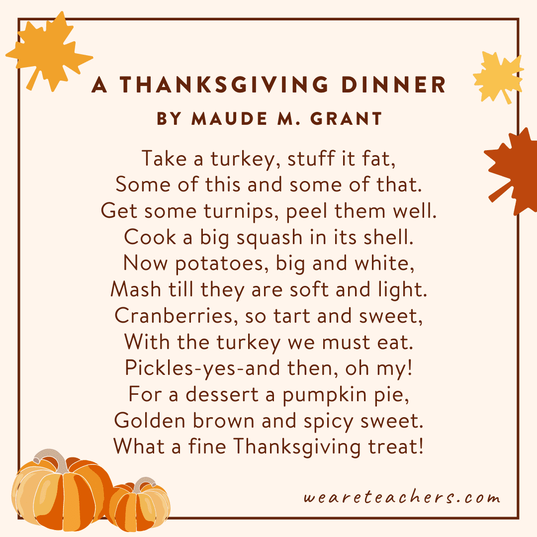 the best thanksgiving poems for kids of all ages and reading levels